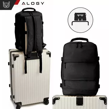 Alogy Laptop-Rucksack, Zubehör, Reisen, 46 x 32 x 15 cm, für Arbeit, Schule, Flugzeug, Reisende, Herren, Damen, Schwarz