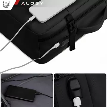 Alogy Laptop-Rucksack, Zubehör, Reisen, 46 x 32 x 15 cm, für Arbeit, Schule, Flugzeug, Reisende, Herren, Damen, Schwarz