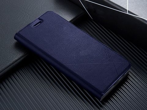 Alogy Leder-Flip-Wallet-Hülle für Xiaomi Redmi Note 8T Marineblau