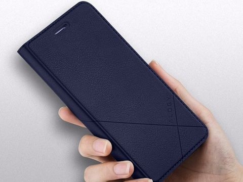 Alogy Leder-Flip-Wallet-Hülle für Xiaomi Redmi Note 8T Marineblau