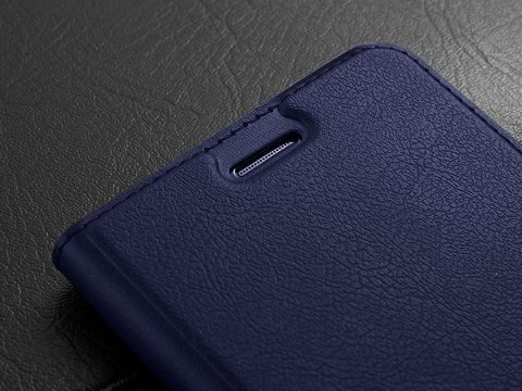 Alogy Leder-Flip-Wallet-Hülle für Xiaomi Redmi Note 8T Marineblau