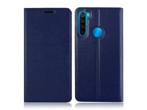 Alogy Leder-Flip-Wallet-Hülle für Xiaomi Redmi Note 8T Marineblau