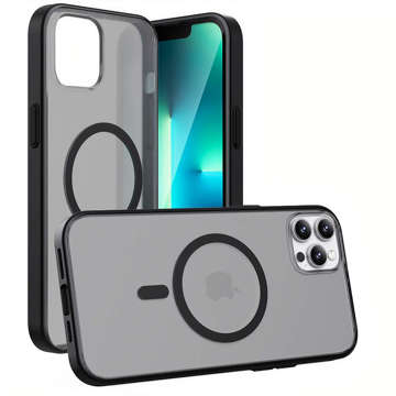 Alogy MagCase Matte Case für MagSafe Case mit Magnetring für Apple iPhone 12/ 12 Pro Black Glass