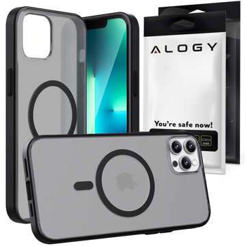 Alogy MagCase Matte Case für MagSafe Case mit Magnetring für Apple iPhone 12/ 12 Pro Black Glass