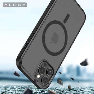 Alogy MagCase Matte Case für MagSafe Case mit Magnetring für Apple iPhone 12/ 12 Pro Black Glass