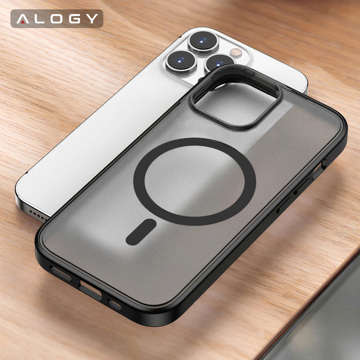 Alogy MagCase Matte Case für MagSafe Case mit Magnetring für Apple iPhone 12/ 12 Pro Black Glass