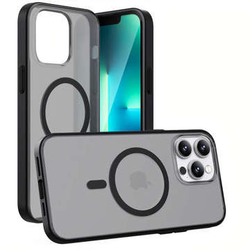 Alogy MagCase Matte Case für MagSafe Case mit Magnetring für Apple iPhone 13 Pro Black Glass