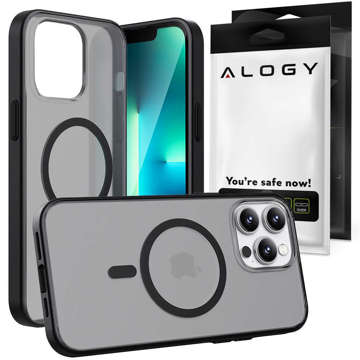 Alogy MagCase Matte Case für MagSafe Case mit Magnetring für Apple iPhone 13 Pro Black Glass