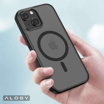 Alogy MagCase Matte Case für MagSafe Case mit Magnetring für Apple iPhone 14 Black Glass