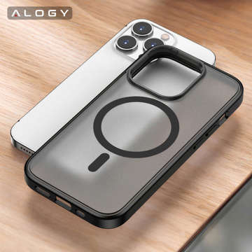 Alogy MagCase Matte Case für MagSafe Case mit Magnetring für Apple iPhone 14 Pro Black Glass