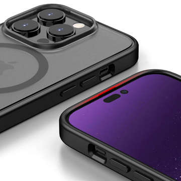 Alogy MagCase Matte Case für MagSafe Case mit Magnetring für Apple iPhone 14 Pro Black Glass