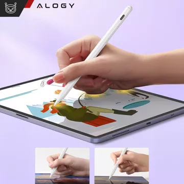 Alogy Magnetischer Stylus-Stift, Notiz- und Skizzenstift für Apple iPad Pro/Air/Mini, Weiß