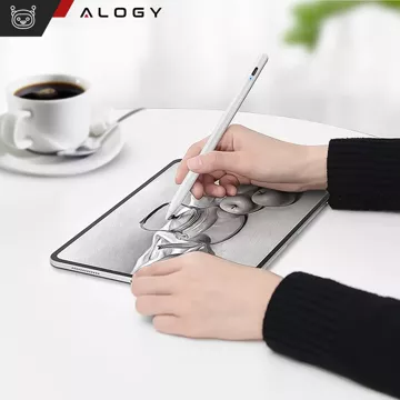 Alogy Magnetischer Stylus-Stift, Notiz- und Skizzenstift für Apple iPad Pro/Air/Mini, Weiß