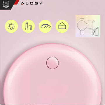 Alogy Mini-Selfie-Ring-LED-Lichtclip für Telefonclip-Aufnahmen, Pink