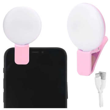 Alogy Mini-Selfie-Ring-LED-Lichtclip für Telefonclip-Aufnahmen, Pink