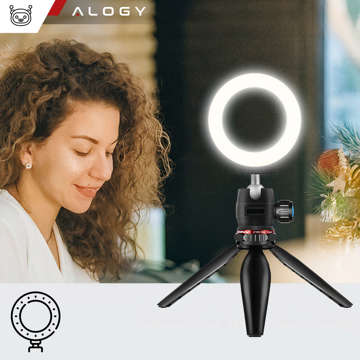 Alogy Mini Stativ Telefonhalter Liginn Stativ zum Fotografieren für GoPro Kamera Telefon Ringlampe 1/4 Schwarz