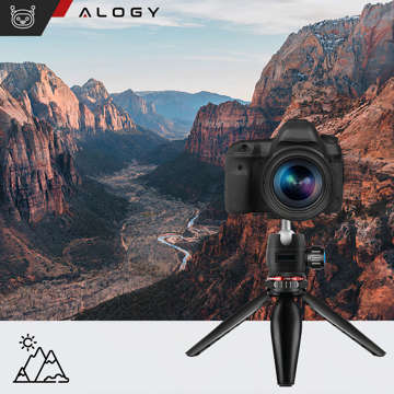 Alogy Mini Stativ Telefonhalter Liginn Stativ zum Fotografieren für GoPro Kamera Telefon Ringlampe 1/4 Schwarz