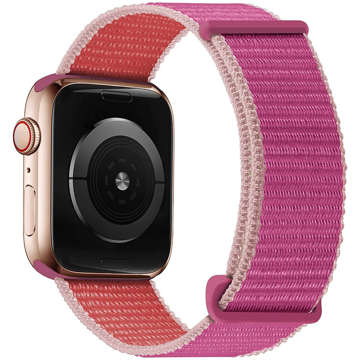 Alogy Nylonband mit Klettverschluss für Apple Watch 1/2/3/4/5/6/7/8/SE (38/40/41 mm) Rosa