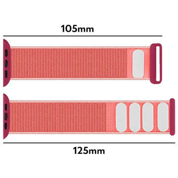 Alogy Nylonband mit Klettverschluss für Apple Watch 1/2/3/4/5/6/7/8/SE (38/40/41 mm) Rosa