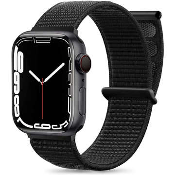 Alogy Nylonband mit Klettverschluss für Apple Watch 1/2/3/4/5/6/7/8/SE/Ultra (42/44/45/49 mm) Schwarz