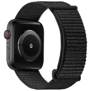 Alogy Nylonband mit Klettverschluss für Apple Watch 1/2/3/4/5/6/7/8/SE/Ultra (42/44/45/49 mm) Schwarz