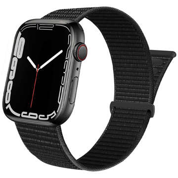 Alogy Nylonband mit Klettverschluss für Apple Watch 1/2/3/4/5/6/7/8/SE/Ultra (42/44/45/49 mm) Schwarz