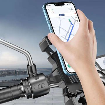 Alogy One Touch Bike Phone Holder 4.5-7" für Lenker für Fahrrad Motorrad Scooter Schwarz