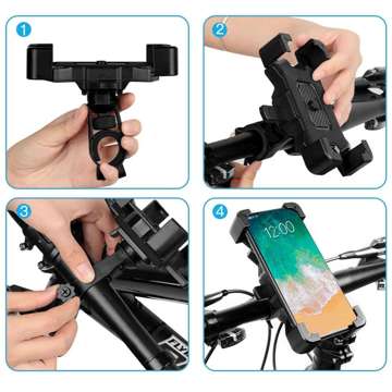 Alogy One Touch Bike Phone Holder 4.5-7" für Lenker für Fahrrad Motorrad Scooter Schwarz