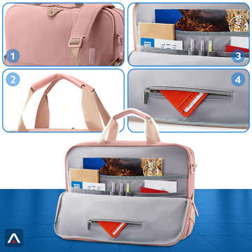 Alogy Protective Travel Bag Sleeve Case für Laptop, MacBook Air Pro bis 15,6" Outdoor Traveller Pink