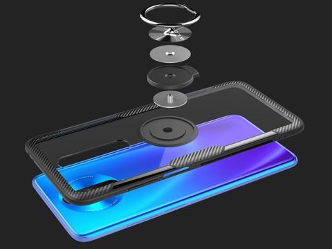 Alogy Ring Holder Clear Armor Case für Xiaomi Redmi K30 / Poco X2 Black Alogy Glass