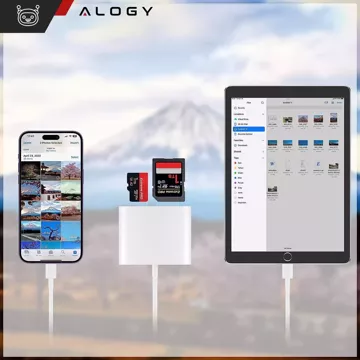 Alogy SD TF USB-Kartenleser-Adapter mit Lightning-Anschluss für Apple iPhone iPad Weiß