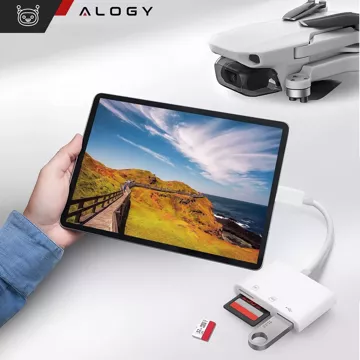 Alogy SD TF USB-Kartenleser-Adapter mit Lightning-Anschluss für Apple iPhone iPad Weiß