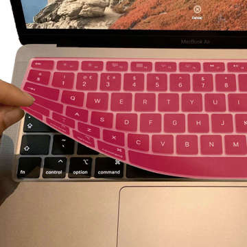 Alogy Schutzhülle Silikonhülle auf Tastatur für Apple Macbook Air 13 M1 2019-2020 Pink