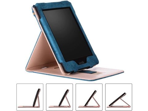 Alogy Slim Ledertasche für Kindle Paperwhite 4 2018/2019 Blau