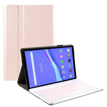 Alogy Smart Bluetooth Tastaturhülle für Lenovo Tab M10 Plus 10.3 TB-X606 Rosa Glas