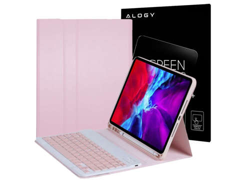 Alogy Smart Case Pencil Tastatur für iPad 10.2 2019/2020/2021 Rosa Glas