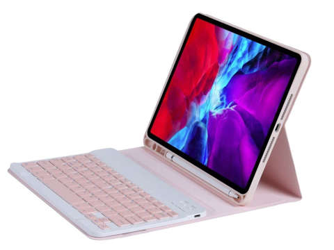 Alogy Smart Case Pencil Tastatur für iPad 10.2 2019/2020/2021 Rosa Glas