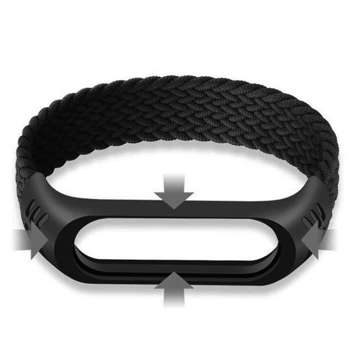 Alogy Solo Loop Nylonband für Xiaomi Mi Band 5/6/6 NFC Schwarz