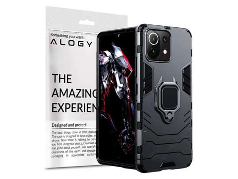Alogy Stand Ring Armor Hülle für Xiaomi Mi 11 Lite Glass