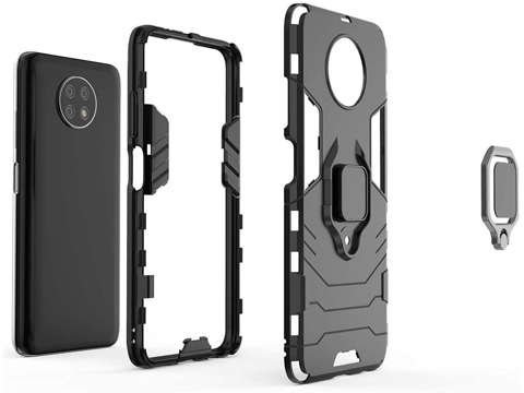 Alogy Stand Ring Armor Hülle für Xiaomi Redmi Note 9T / 9T 5G schwarzes Glas