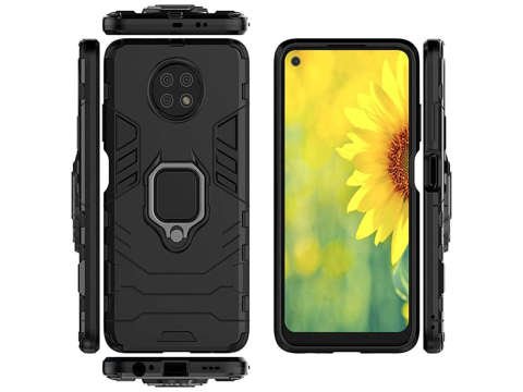 Alogy Stand Ring Armor Hülle für Xiaomi Redmi Note 9T / 9T 5G schwarzes Glas