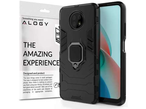 Alogy Stand Ring Armor Hülle für Xiaomi Redmi Note 9T / 9T 5G schwarzes Glas