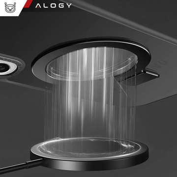 Alogy Stand Ring Case Gepanzerte Handyhülle für MagSafe für Samsung Galaxy S23 Ultra Mattschwarz