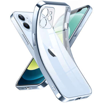 Alogy TPU Luxury Case mit Kameraabdeckung für Apple iPhone 12 Blau/Transparent