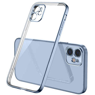 Alogy TPU Luxury Case mit Kameraabdeckung für Apple iPhone 12 Blau/Transparent