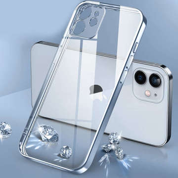 Alogy TPU Luxury Case mit Kameraabdeckung für Apple iPhone 12 Blau/Transparent