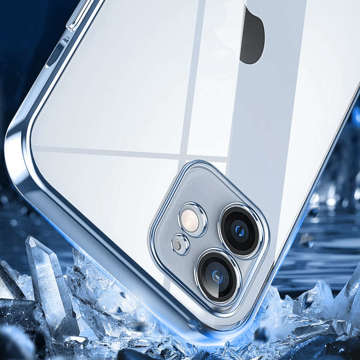 Alogy TPU Luxury Case mit Kameraabdeckung für Apple iPhone 12 Blau/Transparent