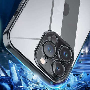 Alogy TPU Luxury Case mit Kameraabdeckung für Apple iPhone 12 Pro Schwarz/Transparent