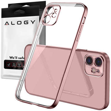 Alogy TPU Luxury Case mit Kameraschutz für Apple iPhone 12 Pink Klarglas