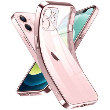 Alogy TPU Luxury Case mit Kameraschutz für Apple iPhone 12 Pink Klarglas